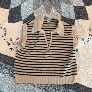 Sincerely Jules Black and Cream Knit Vest